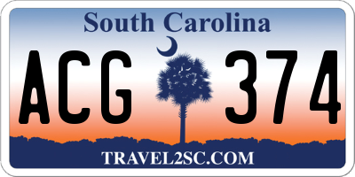SC license plate ACG374