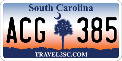 SC license plate ACG385