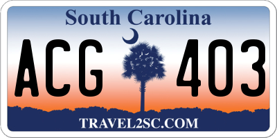 SC license plate ACG403