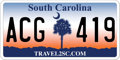 SC license plate ACG419