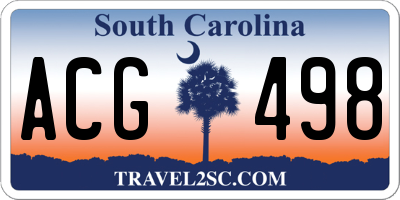 SC license plate ACG498