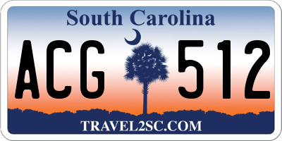 SC license plate ACG512