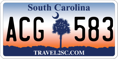SC license plate ACG583