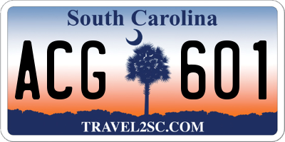 SC license plate ACG601