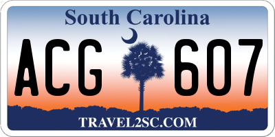 SC license plate ACG607