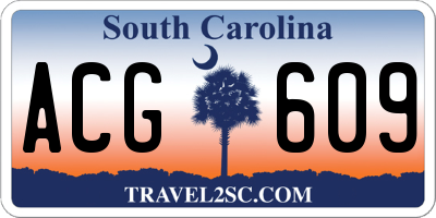 SC license plate ACG609