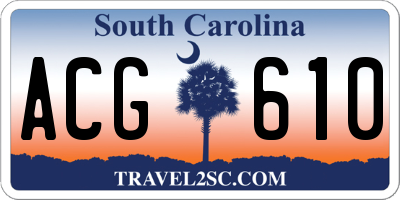 SC license plate ACG610