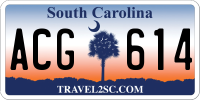 SC license plate ACG614