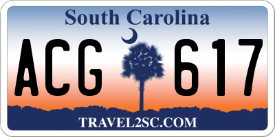 SC license plate ACG617