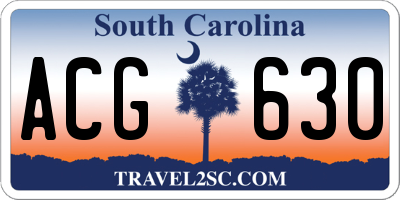 SC license plate ACG630