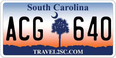 SC license plate ACG640
