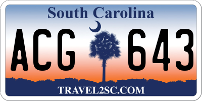 SC license plate ACG643