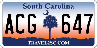 SC license plate ACG647