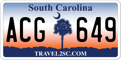 SC license plate ACG649