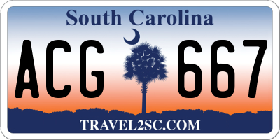 SC license plate ACG667
