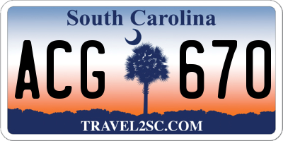 SC license plate ACG670