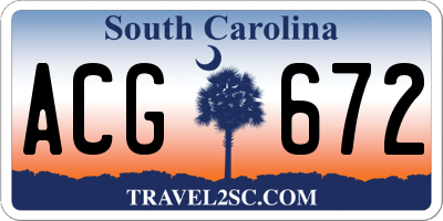 SC license plate ACG672