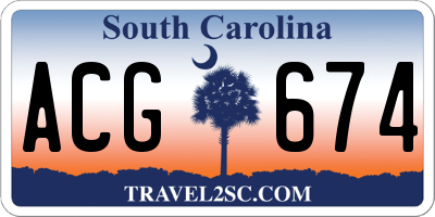 SC license plate ACG674