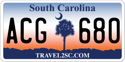 SC license plate ACG680