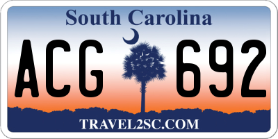 SC license plate ACG692