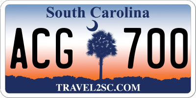 SC license plate ACG700