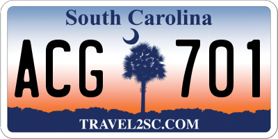 SC license plate ACG701