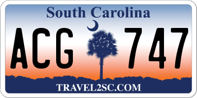 SC license plate ACG747