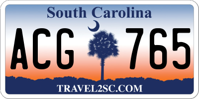 SC license plate ACG765