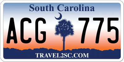 SC license plate ACG775