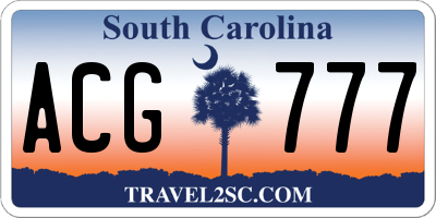 SC license plate ACG777