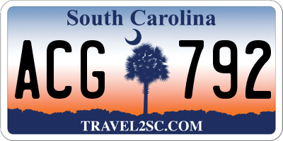 SC license plate ACG792