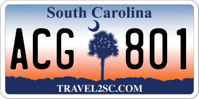 SC license plate ACG801