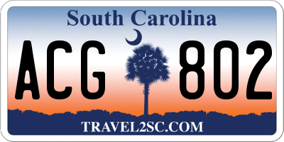 SC license plate ACG802