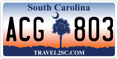 SC license plate ACG803
