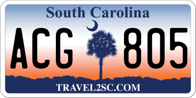 SC license plate ACG805