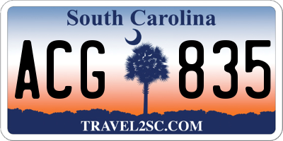 SC license plate ACG835