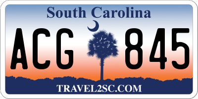 SC license plate ACG845
