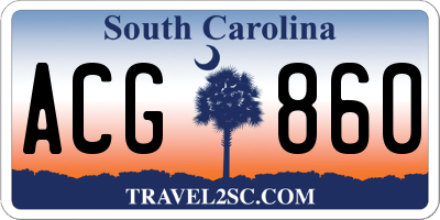 SC license plate ACG860