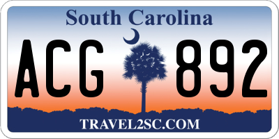 SC license plate ACG892