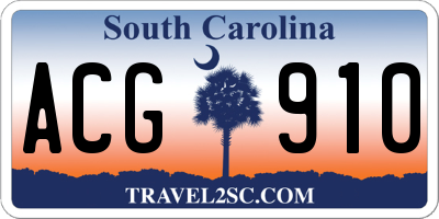SC license plate ACG910