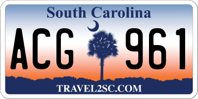 SC license plate ACG961