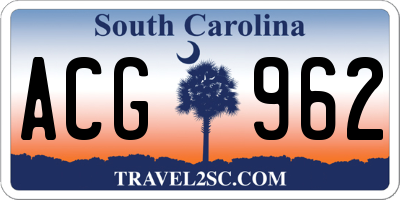 SC license plate ACG962