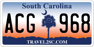 SC license plate ACG968