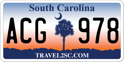 SC license plate ACG978