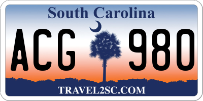 SC license plate ACG980