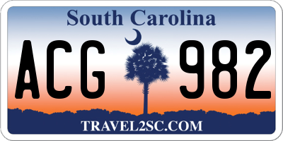 SC license plate ACG982