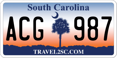 SC license plate ACG987