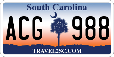 SC license plate ACG988