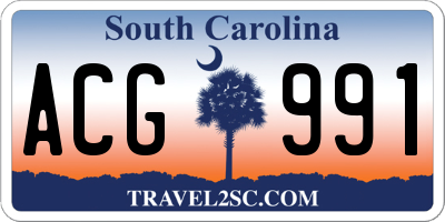 SC license plate ACG991