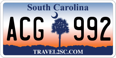 SC license plate ACG992